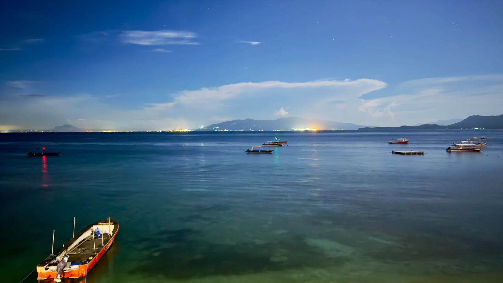 Sabang Bay, following a day of diving. 