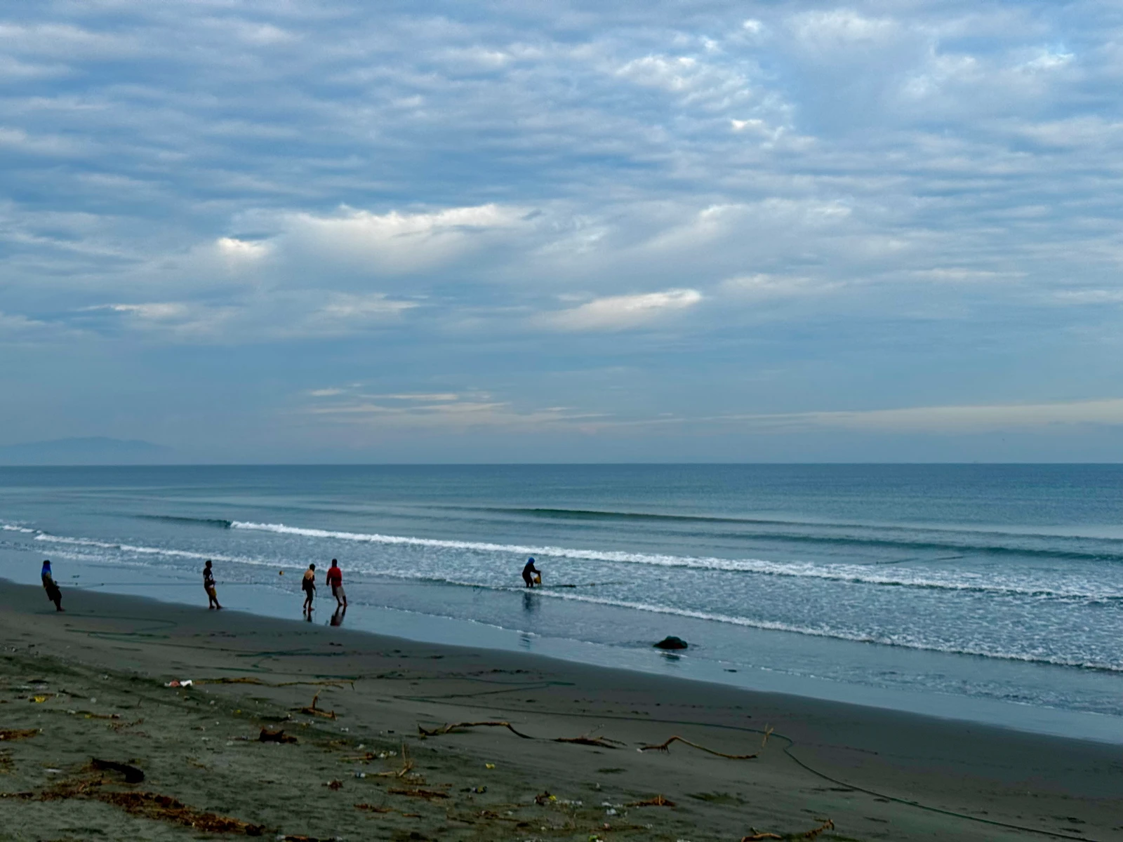 Plenty more fish in the sea. Finishing our beach walk just after dawn and the fishermen are still working. 